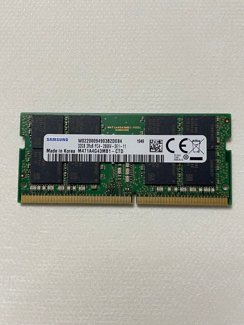 Samsung DDR4 メモリー 32GB 2666MHz