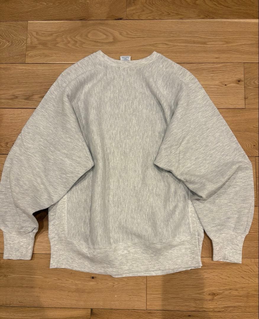 美品！激レア　チャンピオンリバースウィーブ グレー　染み込み5段カレッジロゴ